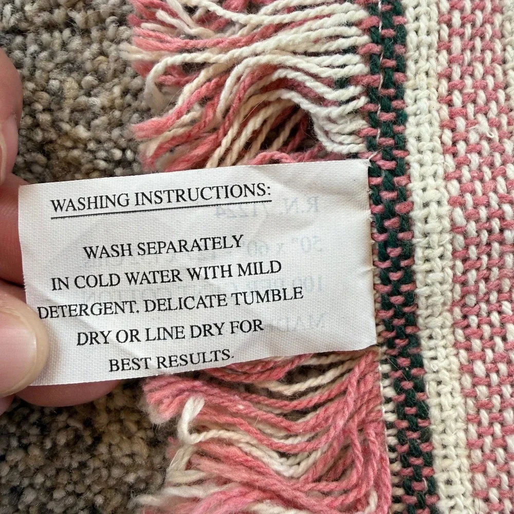 Vintage‎ Woven Cotton Grandmother Floral Rose Tapestry Throw Blanket 50x60 Spain